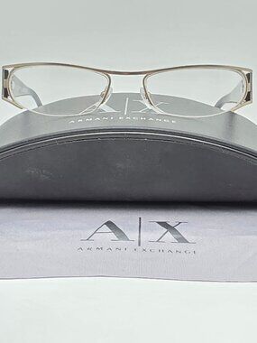 Armani Exchange AX119 Matte Gold Tortoise Semi Rimless Eyeglasses Frame w/ Case
